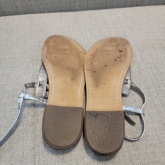Sam Edelman Women's Metallic Ankle Sandals Size 6M Silver - Picture 3 of 6